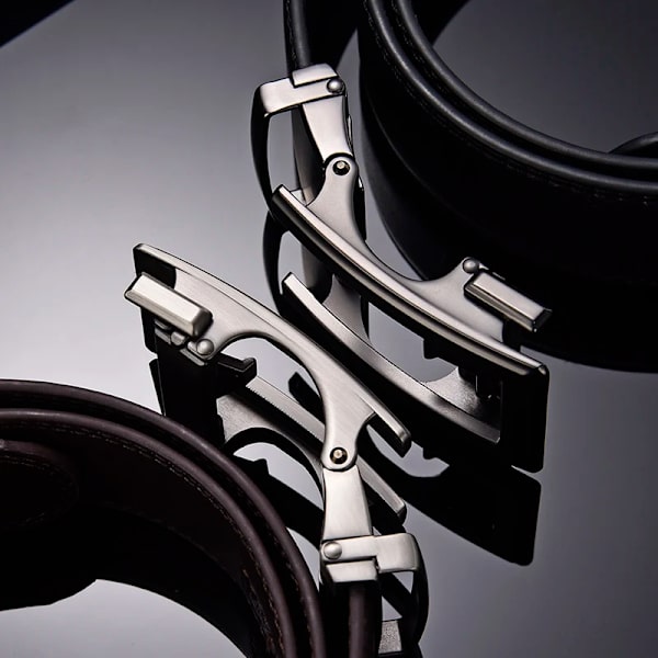 [LFMB]Ko äkta läder herrbälte kohudsrem för manlig spärr automatiskt spänne bälten för män brunt kroppsbälte ne811-black 130cm