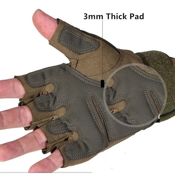 Fingerlösa handskar för cykel Taktiska handskar för män Militärskytte Paintball Motorcykelhandskar Combat Hard Knuckle Glove Style2 Khaki M