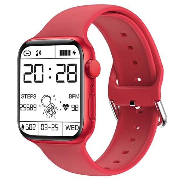 Original IWO 14 T900 Pro Max Smart Watch Series 7 Bluetooth Call 44mm blodtrycksmätare Smartwatch Klockor för Apple Android T900 Pro Max Red