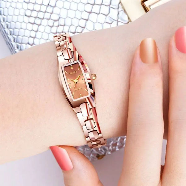 Lvpai Personlighet Enkel rektangulär tunna watch i rostfritt stål kvarts watch Elegant enkla kvinnoklockor Diamant siliver 2