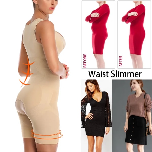 Shapewear Dam Helkroppsformare Bantning Body Öppen gren Korsett Waist trainer Shaping Underkläder Butt Lifter Underkläder Fajas Gray S to M