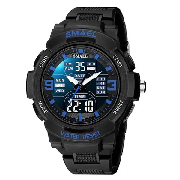 SAMEL Digital Watch Man 2023 New Chronograph Sports Watch For Herr Vattentät 5 Bar Quartz Armbandsur reloj hombre 1912 Black Blue