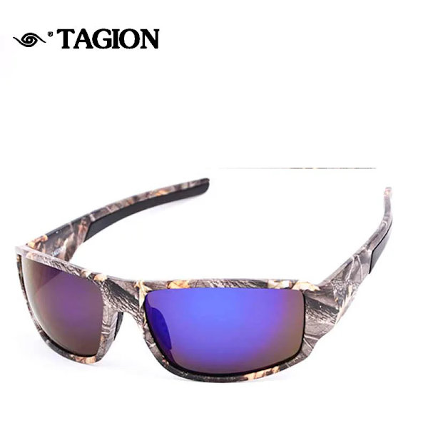 Mode Camo Polarized Solglasögon Män Kvinnor Stresståliga linser Vindsandsäkra mörka solglasögon Man Fiske Cykling UV400 5106 Blue