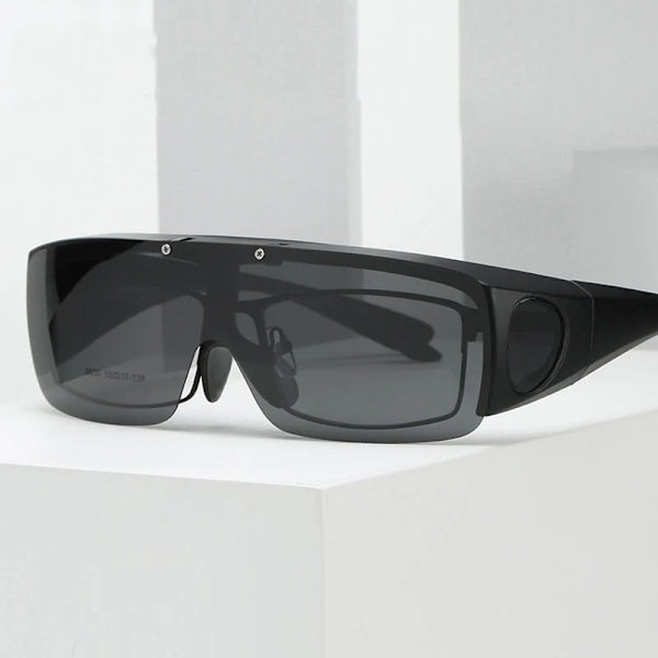 UVLAIK 2021 Flip Up Polarized Solglasögon Kvinnor Män Night Vision Glasögon Glasögon Utomhuskörning Fotokromisk passform över solglasögon Red Polarized
