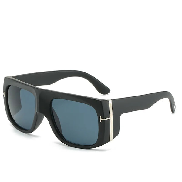 Fyrkantiga solglasögon T Herr Märke Designer Mode Stora vindtäta solglasögon Glasögon Retro Punk Solglasögon Skärmar för kvinnor Matte black Gray 1 pcs