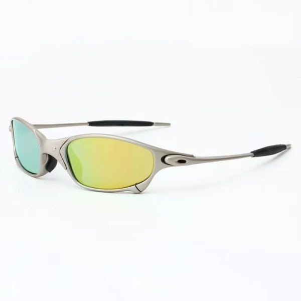 MTB Man Polarized Solglasögon Cykelglasögon UV400 Fiskesolglasögon Metall Cykelglasögon Cykling Glasögon Ridglasögon B2-1 Gold