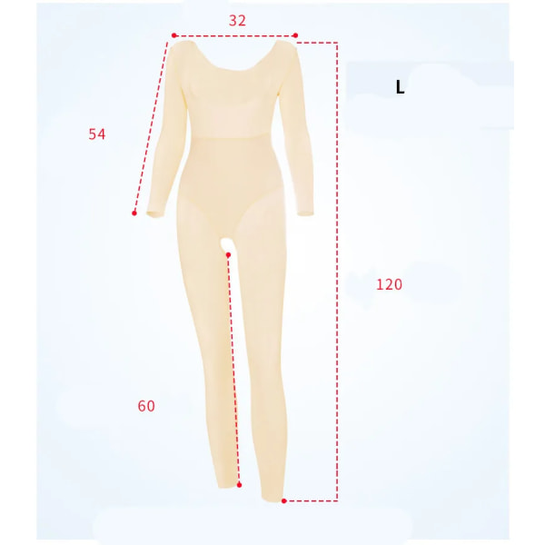 ZYSK Magbantning Shapewear Kvinnor Hellängd Långärmad Body Shaper Öppen gren Body Shapers underbyst 1109 skin color S
