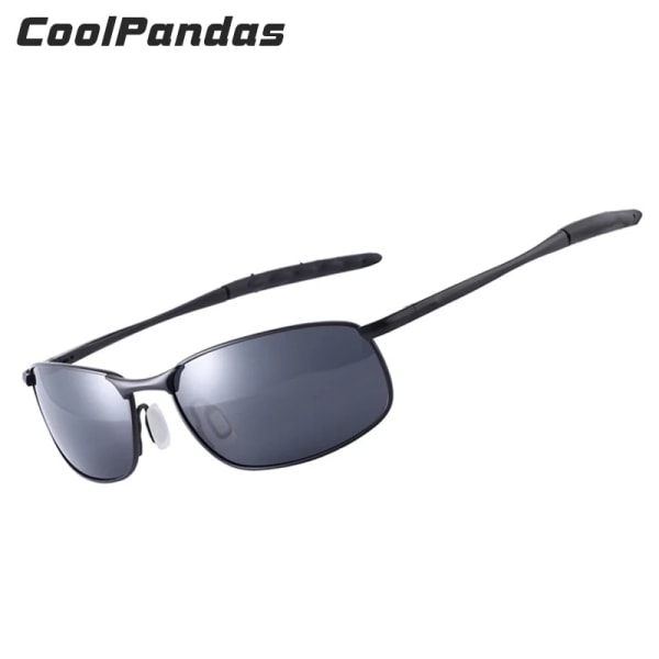 CoolPandas 2022 polariserade solglasögon Herr Märkesdesigner Liten lins Solglasögon Herr Solglasögon för körning gafas oculos de sol UV400 silver black Polarized lens