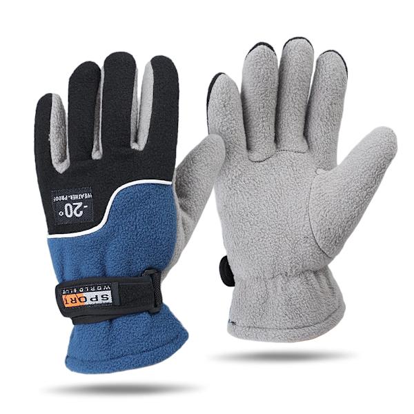Män Vinter varm fleece thermal motorcykel thermal varma handskar Polar fleece vantar för män kvinnor snö sporthandskar A - Blue