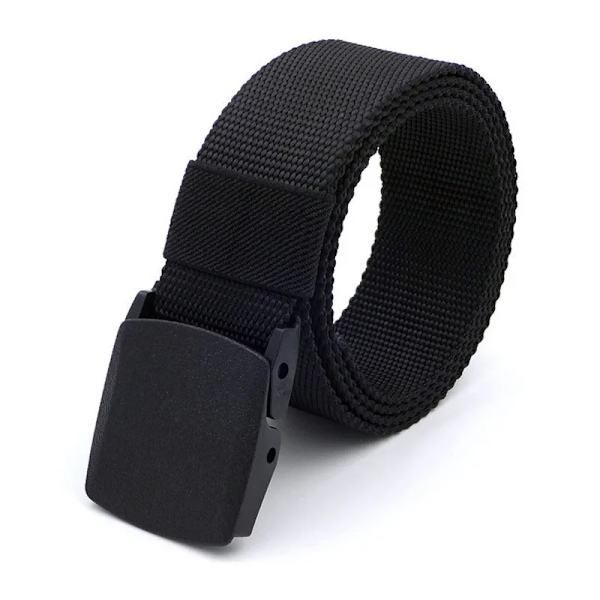 JIFANPAUL Automatiskt spänne Nylon Man Army Taktiskt Bälte Herr Militär midja Canvasbälten Cummerbunds Högkvalitetsrem PLM black 125cm