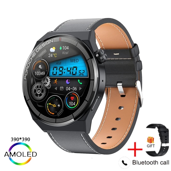 Ny watch GT3 Pro Smart Watch Herr NFC Vattentät Sport Fitness Tracker Bluetooth Call Smartwatch Man för HUAWEI Android IOS black belt