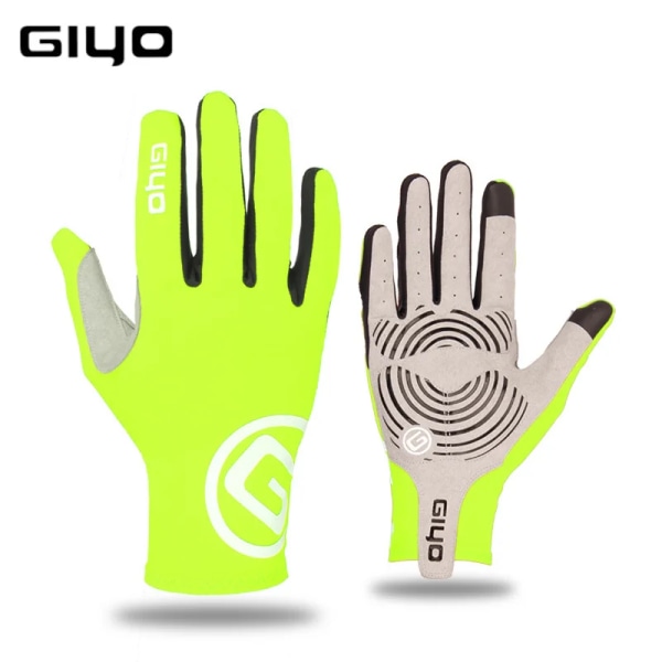 GIYO Pekskärm Långa Hela Fingrar Half Gel Sport Cykelhandskar MTB Road Bike Racing Handske Dam Herr Cykel S02 Breaking GREEN - Half Fingers S