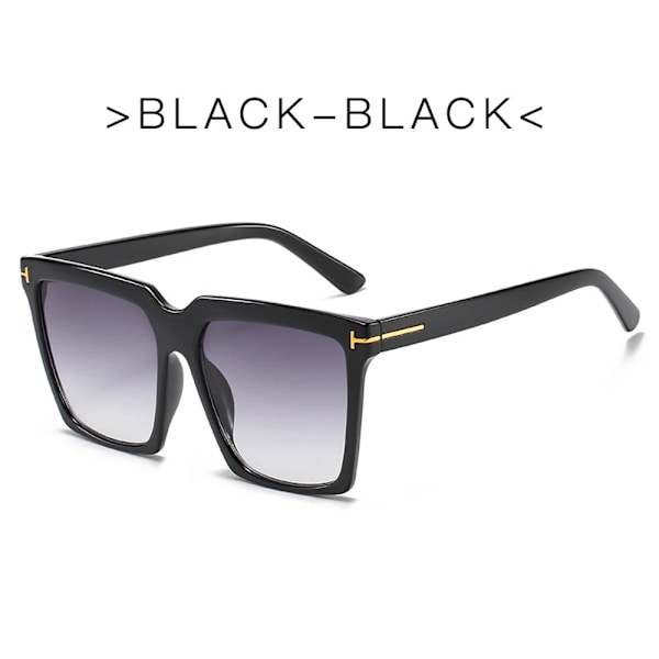 MUSELIFE Fashion Square Solglasögon Designer Lyxiga Dam Cat Eye Solglasögon Klassiska Retro Glasögon UV400 1-Black-Black As Picture