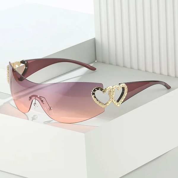 Modedesigner Solglasögon Dam Lyx Trendiga y2k Solglasögon Kvinna Shade Rosa glasögon Goggle 2000-talet lentes de sol mujer silver gradient gray as shown