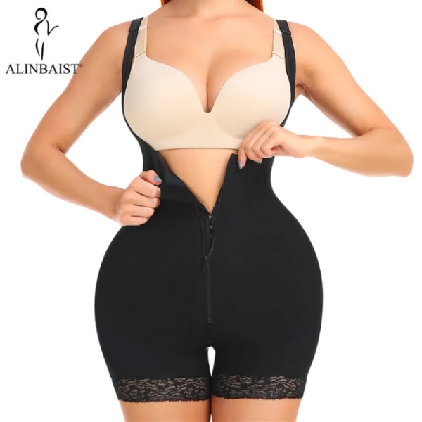 Shapewear Body för kvinnor Slimming Butt Lifter Full Body Shaper Bbl Magkontroll Öppen gren Dragkedja Design Fajas Reductoras Black-Open crotch L