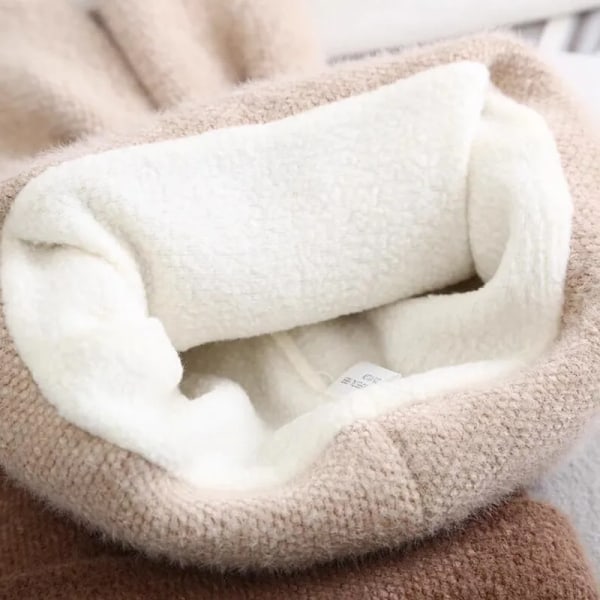 Kawaii Kaninmössa Beanie Kvinna Med Hareöron Student Flicka Söt Vinter Fluffiga Mössor Med Öron För Flickor T108 White 56-58cm