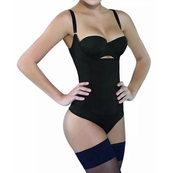 Stringtrosa Shapewear Body Sexig Latex Waist Trainer Magkontroll Underkläder Kvinnor Helkroppsformare Slip Rumplyft Black T210641 L