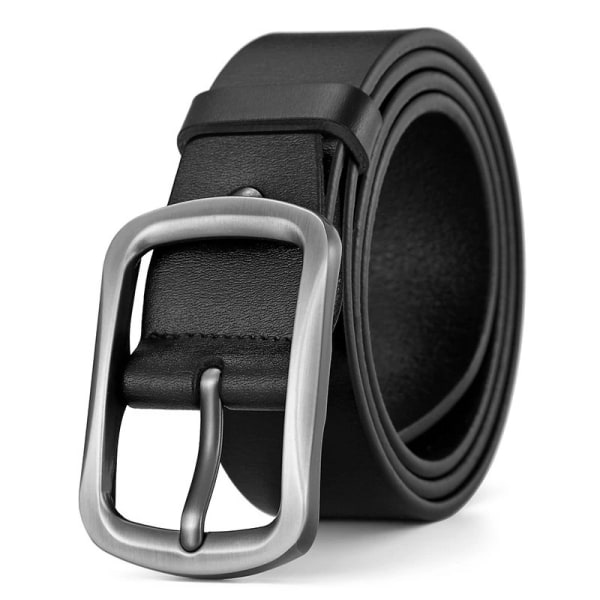 Män högkvalitativt bälte i äkta läder Lyxiga designerbälten för män Modeband för män manliga jeans för man Cowboy P304-Black 115CM