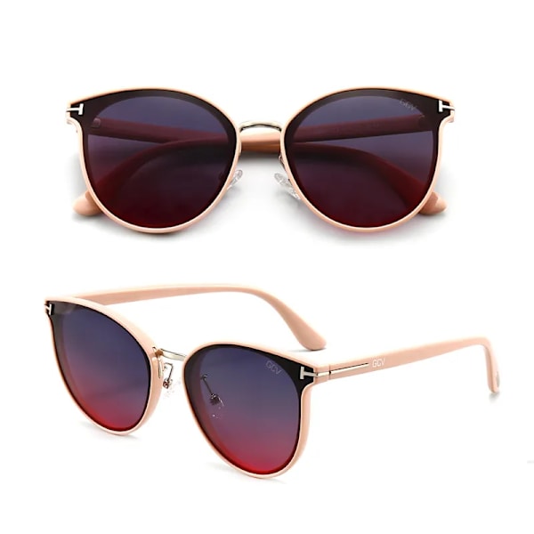 GCV Polarized Lady Solglasögon Cat Eye Mode Solglasögon Lyx Kvinna Kvinnligt Märke Ultralätt Båge Turism Fest Leisu HAWKSBILL BLACK Polarized