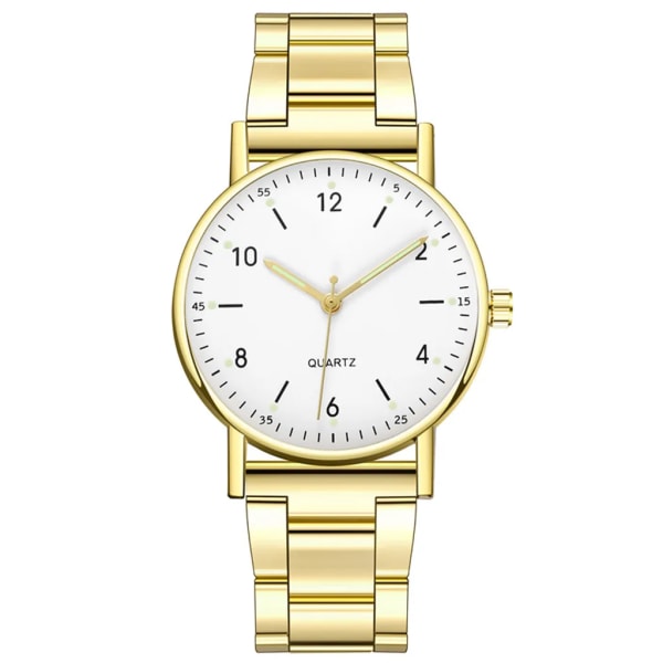 Damavancerad watch i rostfritt stål Lysande urtavla Watch Moderiktig enkel stil kvartsarmbandsur Reloj Mujer B