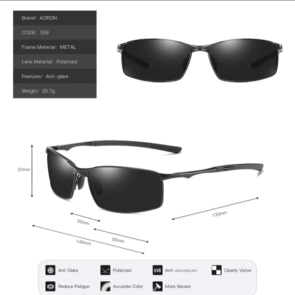 Aoron Polarized Solglasögon Herr/Kvinnor Körspegel Solglasögon Metallbåge Glasögon UV400 Anti-Reflex Solglasögon Tea Tea as shown