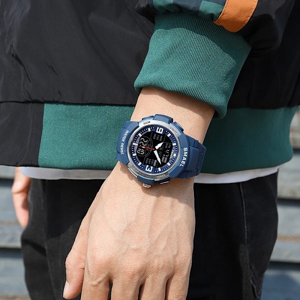 SAMEL Digital Watch Man 2023 New Chronograph Sports Watch For Herr Vattentät 5 Bar Quartz Armbandsur reloj hombre 1912 Black