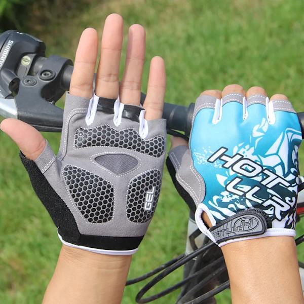 GEL Cykelhandskar Cykel Sporthandskar Cykel Half Finger Handskar Stötsäker vintercykeltröja Blue M
