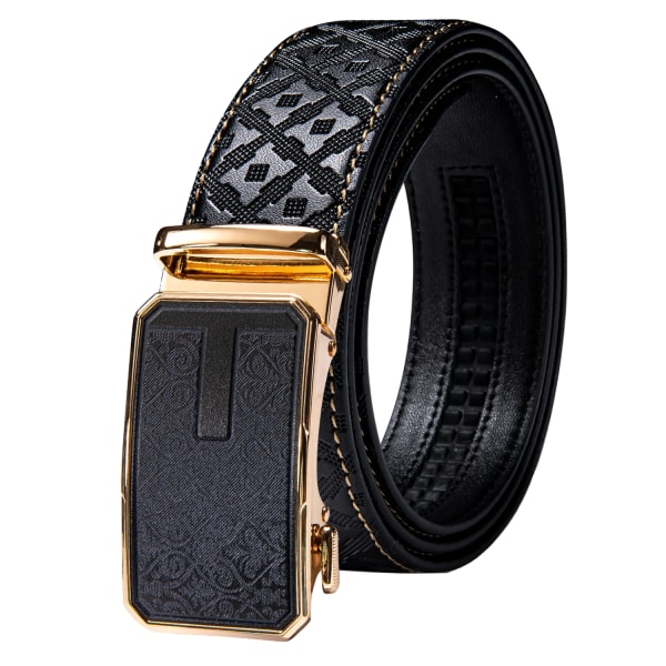 Designer Black Leather Herrbälten Prägling Spärrrem Midjeband Automatiska spännen Glidklänning Jeansbälte för män 110CM-130CM 2297DPA 110cm