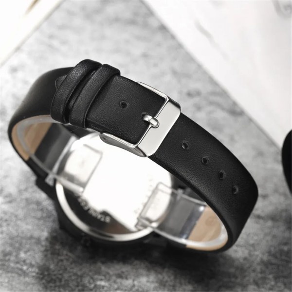 2022 Mode Kreativa Klockor Herr Casual Paidu Läderband Quartz Klockor Billigt prisfall Reloj Hombre silver white
