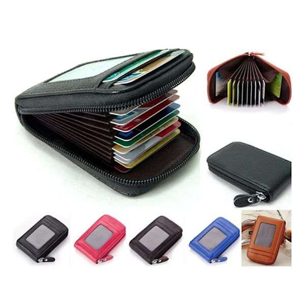 Travel Journey Bankkort Organizer Plånbok Pass ID-kort Hållare Biljett Kreditkortsväska Case Dragkedja Black