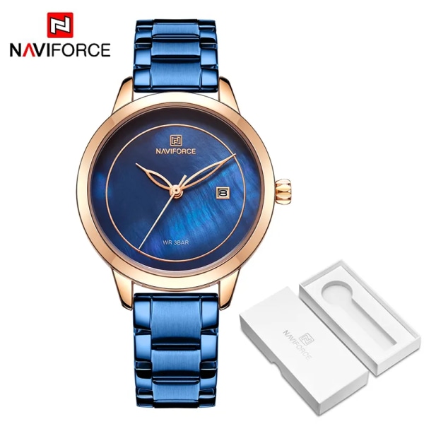 NAVIFORCE Toppmärke Lyx Damklockor Vattentät mode Watch Kvinna Quartz Armbandsur Watch Feminino Montre Femme RGBE BOX