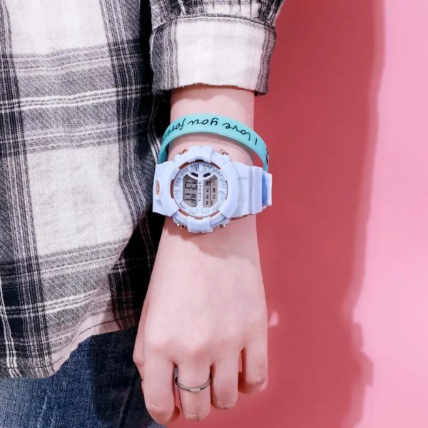 Digitala klockor för kvinnor Män Barn Watch 24 timmar Mode Watch LED Elektronisk Sport Kvinnlig Klocka reloj mujer Style 2(.322)