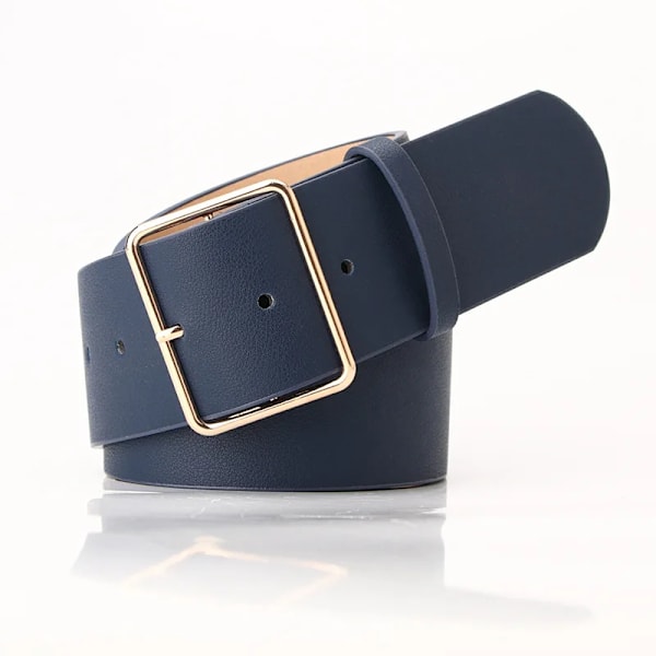 Nytt mode 5 cm brett Svart Rött Läder Kvinnliga Dam Bälten Hög Midja Midjeband Korsett Bälten För Kvinnor Klänning Kappa Navy blue 104X5CM