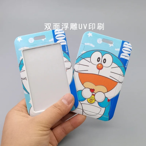 1 Set Anime Kortfodral Kort Nyckel Lanyard Cosplay Badge ID-kort Hållare Halsband Nyckelringar Doraemon DL-I