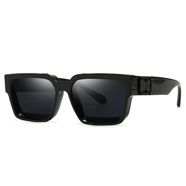 SHAUNA Retro Square Solglasögon UV400 Black gray as the picture