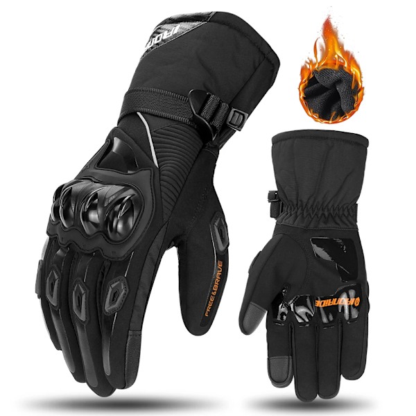 Vinter Motorcykelhandskar Vattentäta Motocrosshandskar Vindtäta Varma Handskar Pekskärm Motorcykelhandskar Reflekterande WN01-BK XL