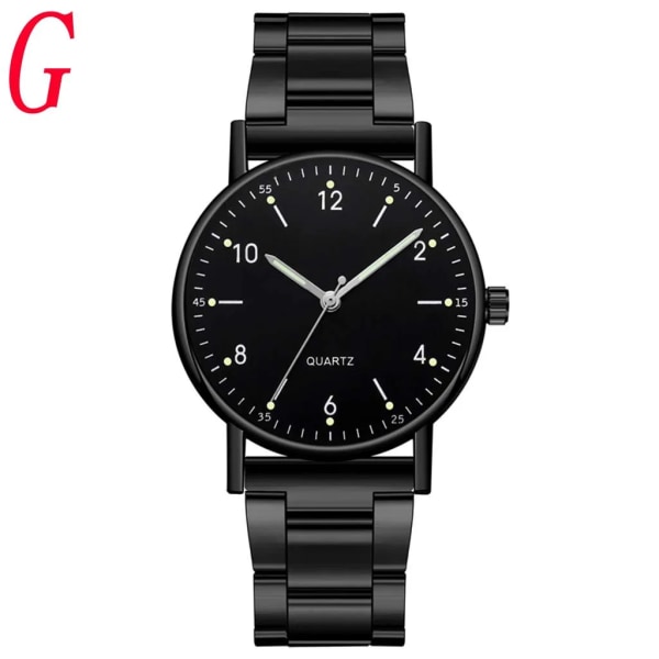 Damavancerad watch i rostfritt stål Lysande urtavla Watch Moderiktig enkel stil kvartsarmbandsur Reloj Mujer G