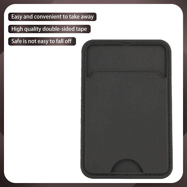 Ny självhäftande typ Cover Apple Mobiltelefon Universal Läder Rfid- cover Korthållare Present Black