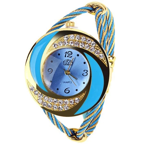 Kvinnor Casual Armbandsur 7 färger Armband Rund Urtavla Kristall Kvarts Elegant watch Hög kvalitet Hour major Clock relojes White