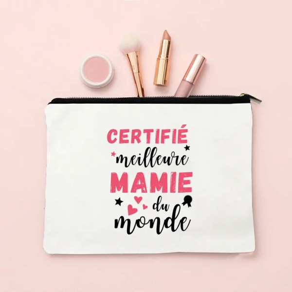 Världens bästa mormor Print Sminkväska Resebehov Toalettpåse Graviditetsmeddelande Dragkedja Kosmetiska väskor Mamie Presenter TW196901-TBWH-D