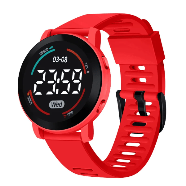 Damklockor Led Digital Elektronisk Watch Herr Utomhussport Casual Slim Mjuk Silikon Damarmbandsur Reloj Digital Mujer Red  800