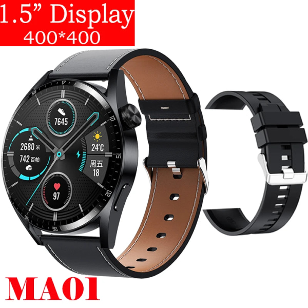 Ny Smart Watch Herr Android GT3 IP68 Vattentät NFC Smartwatch Trådlös Laddning Bluetooth Ring Herr Watch för Bl Le-Bl Si smart watch