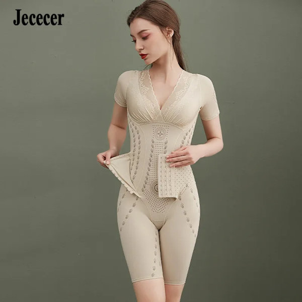 Kvinnor Helkroppsformare Bantning Shapewear Waist trainer Magkontroll Postpartum Platt mage Bodysuit Butt Lifter Underkläder Black M