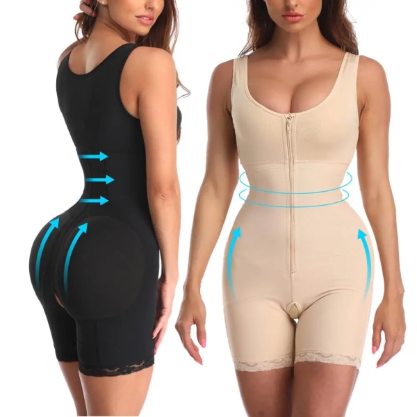 Dam waist trainer Butt Lifter Shapewear Helkroppsformare Underbyst Body Shapers Modellering Rem Bantning Body Shapewear Black 5XL