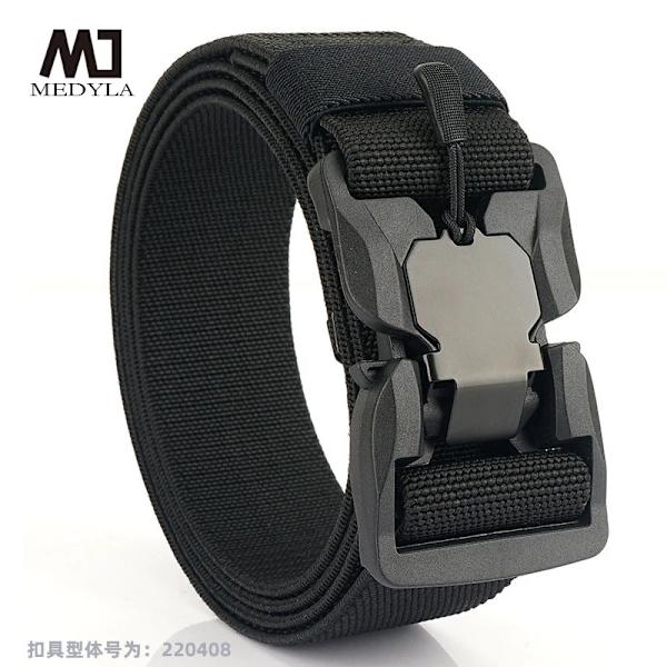 Taktiskt bälte Magnetiskt spänne Quick Release Elastiskt bälte Casual Nylon Träningsbyxor för män Bälte KK50 ArmyGreen 125cm