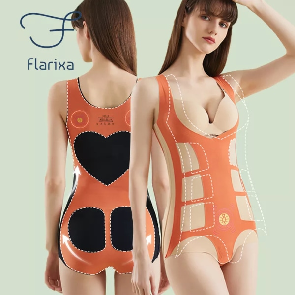 Flarixa 5D Suspension Sömlös höftlyft Body Shaper Body Sculpting Postpartum Slim Corset Dambindare och Shapers Bodysuit-BLACK 3XL