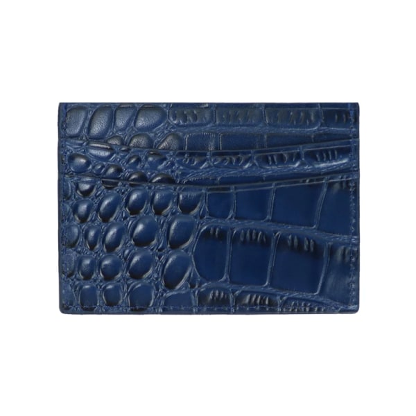 Smal RFID-spärrplånbok Krokodilmönster PU-läder Kreditkortshållare Anpassade initiala bokstäver ID- case Present Croco blue