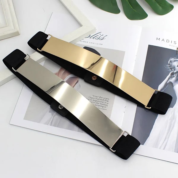Nya designerbälten för kvinna Guld Silver Märke Bälte Klassiskt Elastiskt Ceinture Femme Dam Bälte Dam Kläder Accessoar Klänning Bälte Silvery