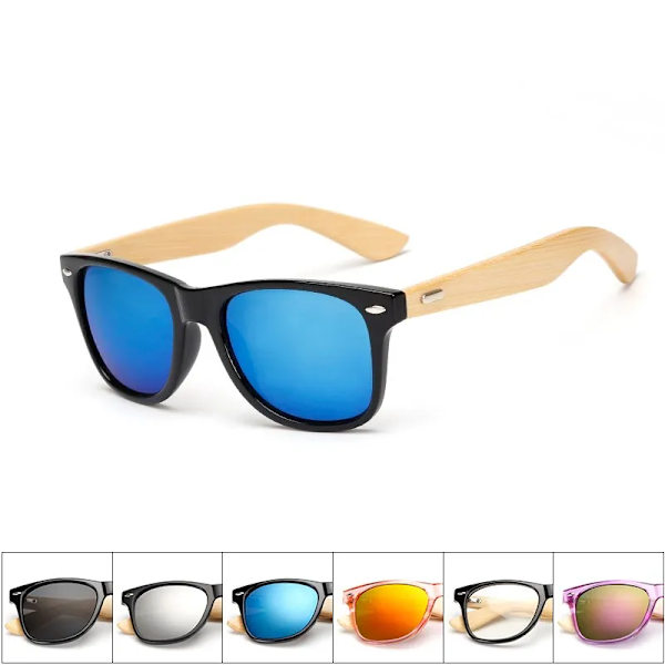 16 färger Bambu Solglasögon Män Trä Solglasögon Dam Märke Designer Spegel Original Trä Solglasögon retro de sol masculino 1-KP8849-C1