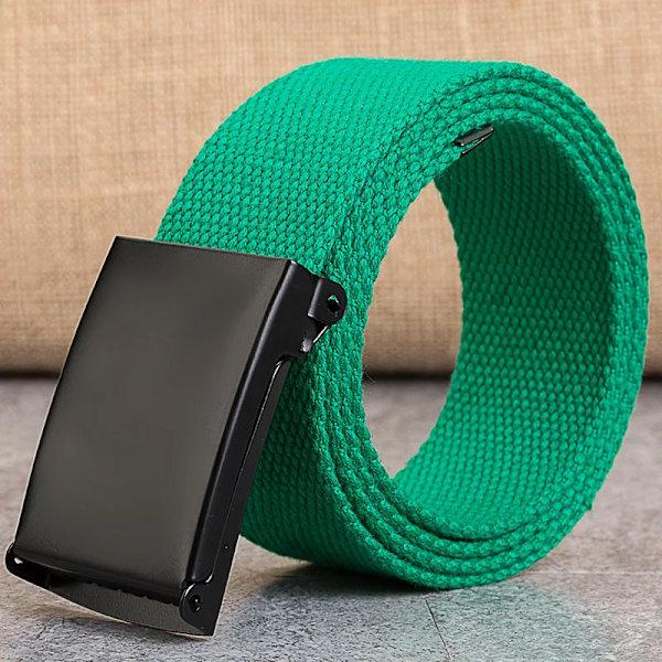 Gratis gravering Plus LONG Storlek 160 150 140 130 cm Canvasbälten Herr Anpassat namn Automatiskt spänne Damer Large Big Size Jeansbälten Deep Green 100cm